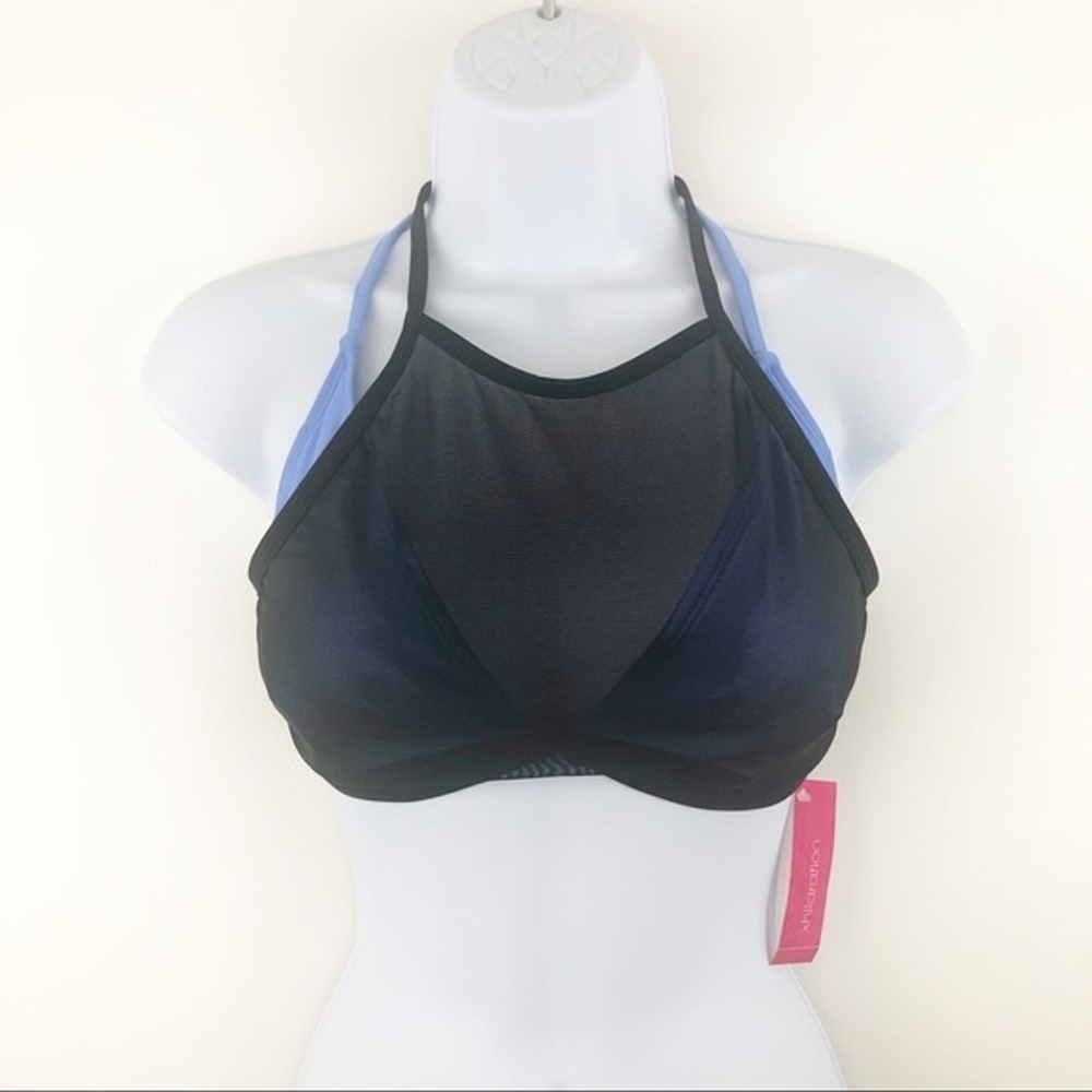 Xhilaration Women's Size Medium Purple/Black Halter Bikini Top